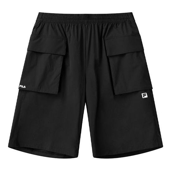 FILA Athletics Solid Color Casual Sports Woven Shorts Black A11M121369F-BK
