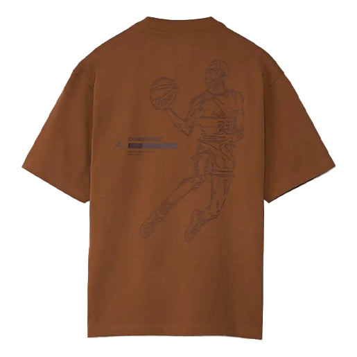 Air Jordan 23 Engineered Basketball Sports Printing Round Neck Short Sleeve Brown DC9769-204