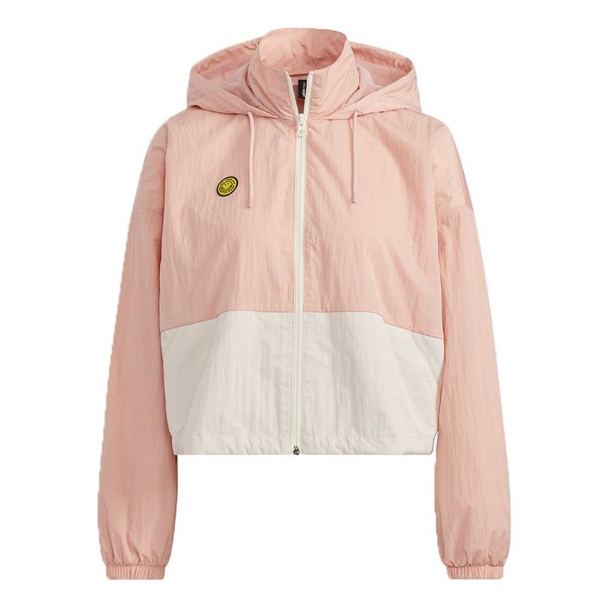 (WMNS) adidas neo x SMILEY Sportwears Windbreaker Jacket 'Pink White' HE7954