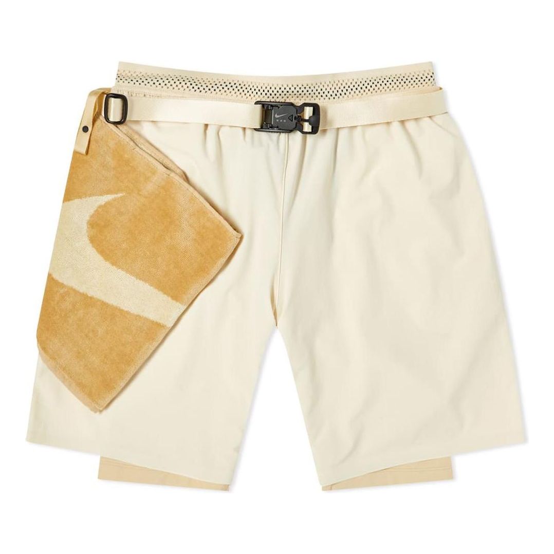 Nike x MMW Crossover SS22 Solid Color Belt Straight Shorts Creamy White DD9439-280