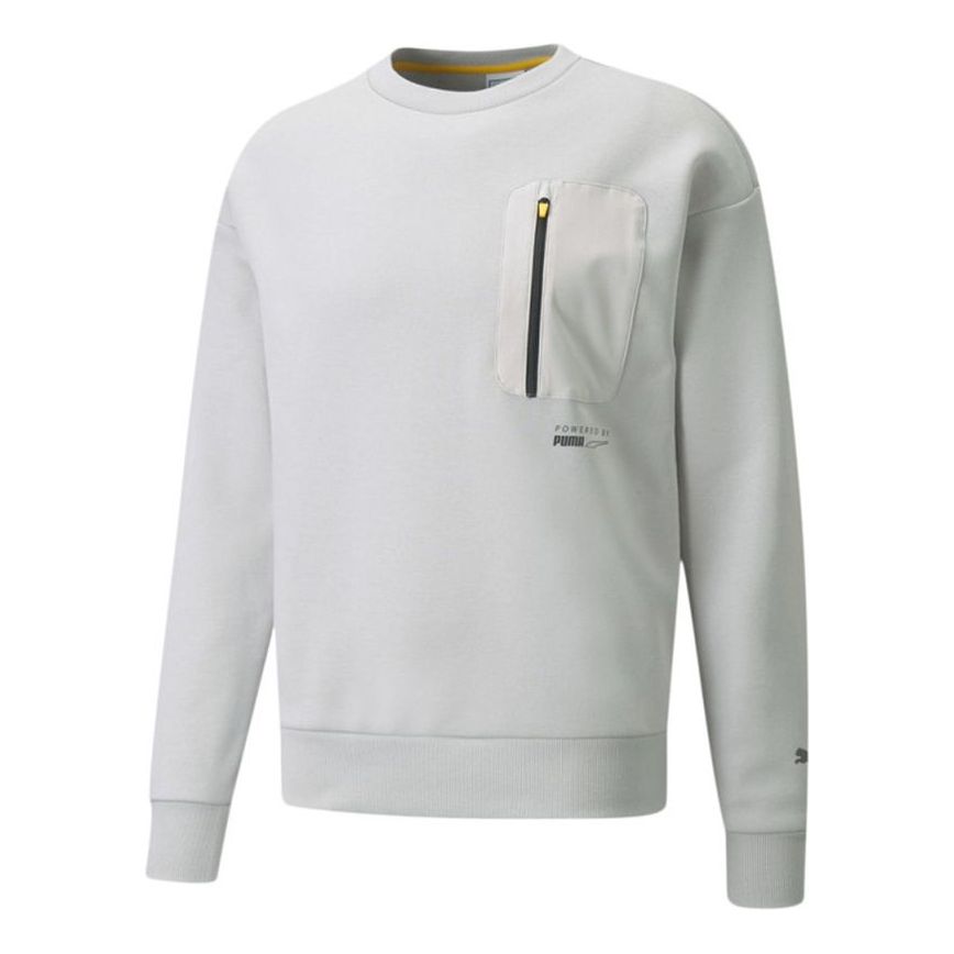 PUMA Protec.t Crew Chest Zipper Pocket Pullover Round Neck Sports light grey 534404-09