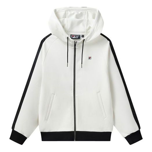 (WMNS) FILA Knitting Hooded Jacket 'White Black' F11W118503F-WT