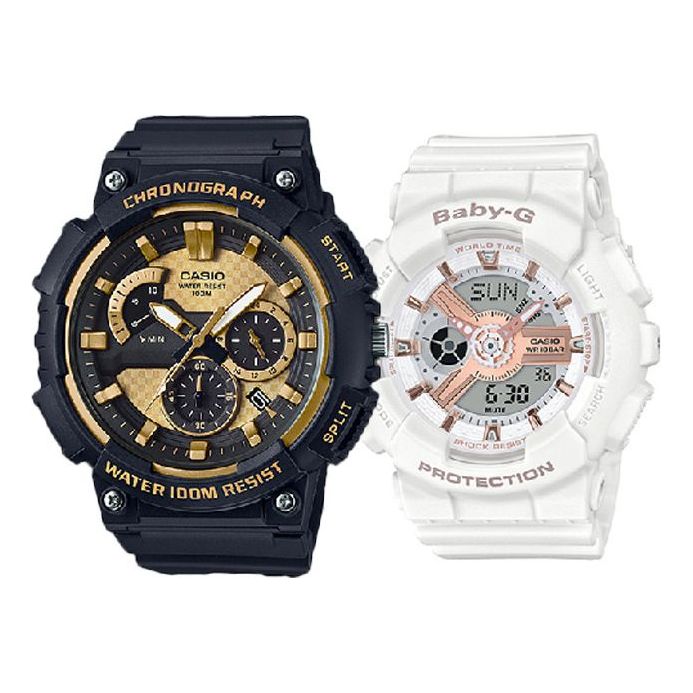 CASIO G-Shock Digital 'Black & White' MCW-200H-9A&BA-110RG-7A