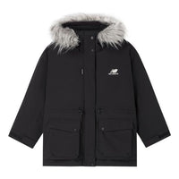 (WMNS) New Balance Warm Long Down Jacket 'Black Grey' AWJ24305-BK