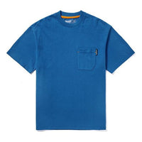 Men's Timberland Yellow Pattern Cargo Round Neck Short Sleeve Blue A2ACFI55