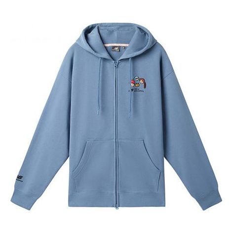 New Balance Cartoon Printing Hooded Track Jacket Blue MDA47013-BL