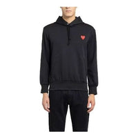 COMME des GARCONS PLAY No Zip Hoodie Red Heart Emblem 'Black' P1T174-1