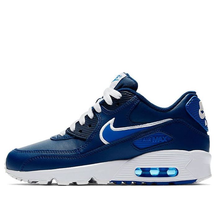 (GS) Nike Air Max 90 LTR Leather Low-Top Blue/White 833412-409