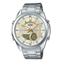 CASIO Waterproof Stainless Steel Strap Mens Silver Analog/Digital Combo AMW-810D-9A2021
