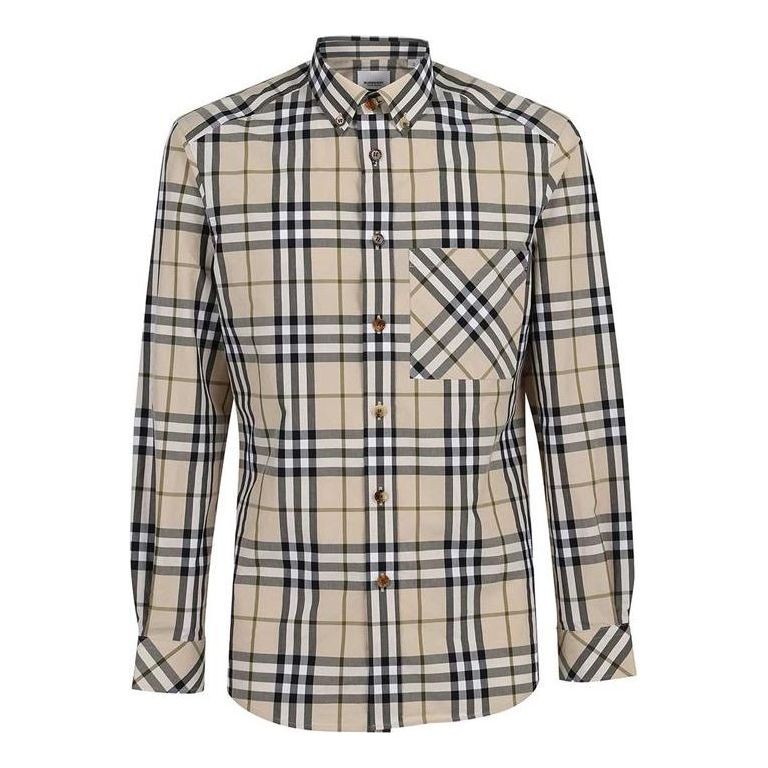 Burberry SS21 Silk Long Sleeve Shirt Men s Brown 80428381