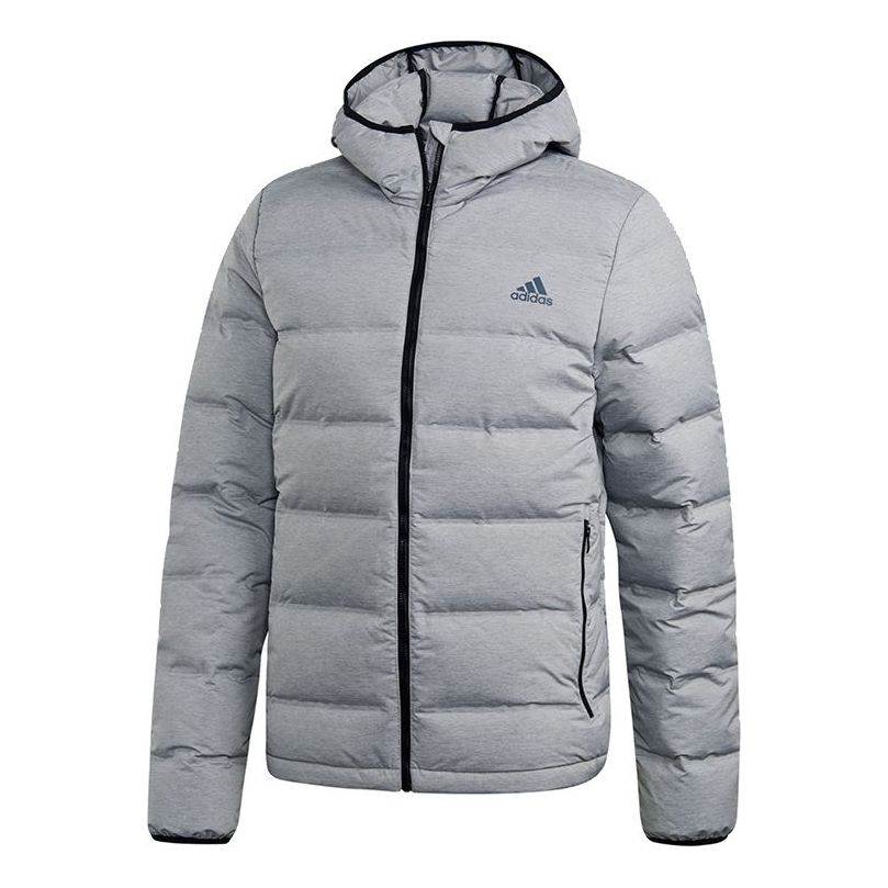 adidas logo hooded Stay Warm Casual Outdoor Down Jacket Asia Edition Gray CZ1386