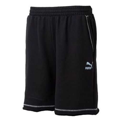 PUMA Logo Shorts 'Black with White Stitching' 626861-01