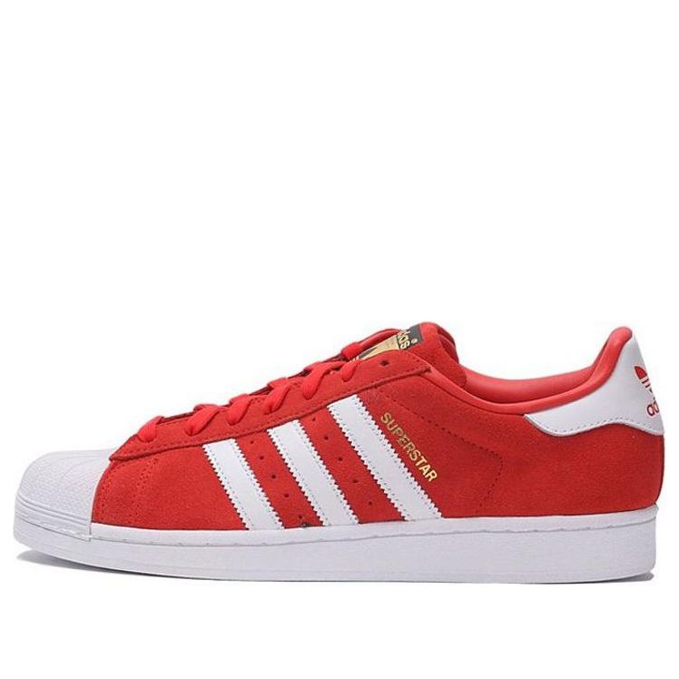 adidas Originals Superstar Suede Shoes 'Crystal White Red' S75140