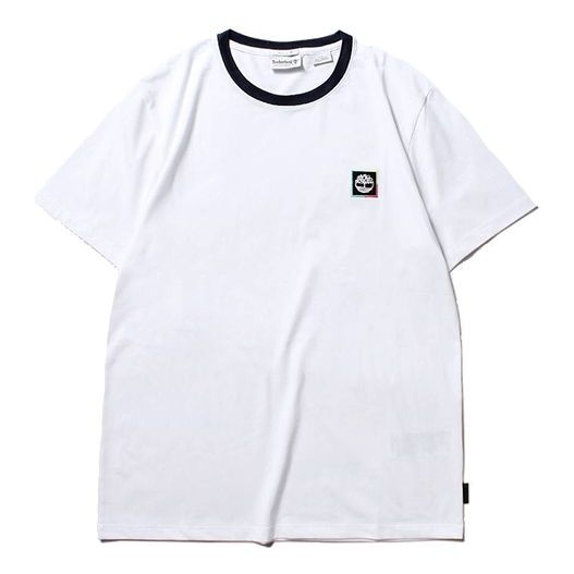 Men's Timberland SS20 CoolMax Logo Short Sleeve Round Neck White A1Z18100