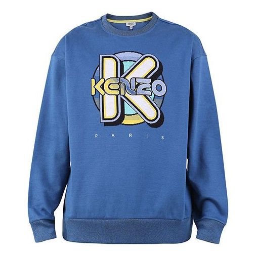 Men's KENZO Round Neck Pullover Long Sleeves Blue FA55SW5014DD-73