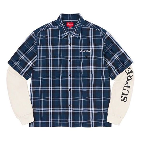Supreme Thermal Work Shirt 'Navy White' SUP-FW21-255