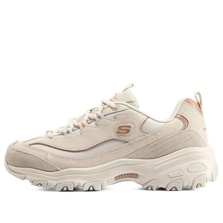 (WMNS) Skechers D'Lites 1.0 'White Pink' 896145-NAT