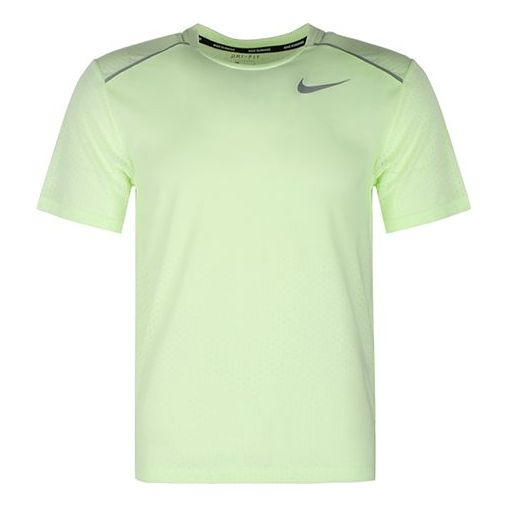 Nike Rise 365 Sports Training Running Breathable Short Sleeve Yellow Green Yellowgreen AQ9920-701
