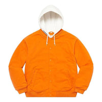 Supreme Hooded Twill Varsity Jacket 'Orange White Red' SUP-SS22-870