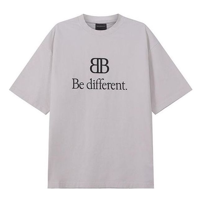 Balenciaga BB Be Different T-Shirt Medium Fit 'Grey' 612966TNVU99784