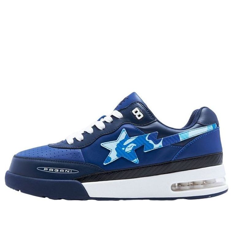 A BATHING APE x Pagani ROAD Sta Leather Low 'Blue' 1I73-191-908