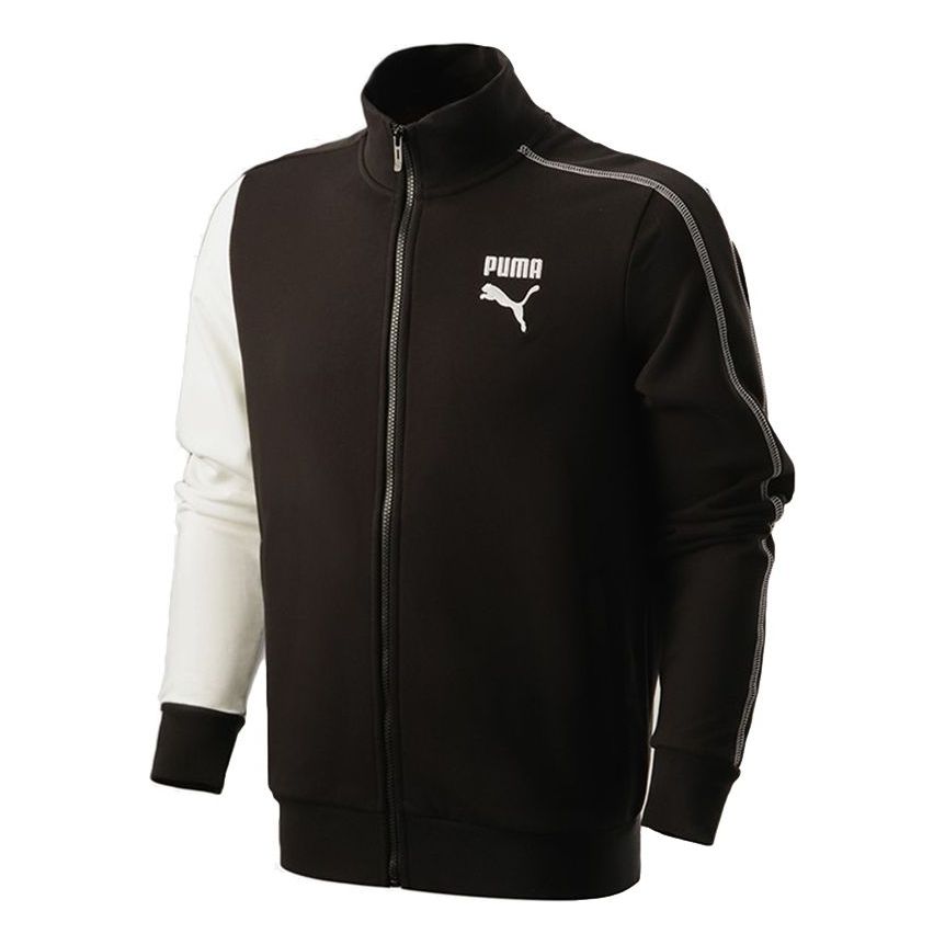 PUMA Kontrast T7 Stand Collar Contrasting Colors Jacket Black 531310-01