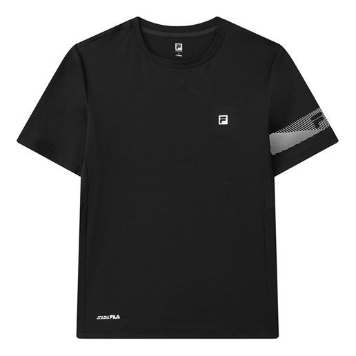 FILA Elastic Casual Knit Sports Short Sleeve Black A11M121117F-BK