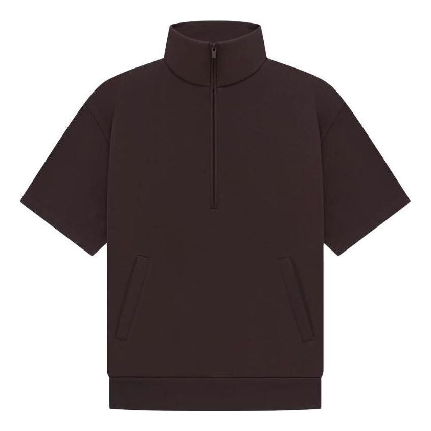 Fear of God Essentials Drop2 SS23 LS Halfzip 3/4 Sweatshirt 'Brown' 192BT224310F