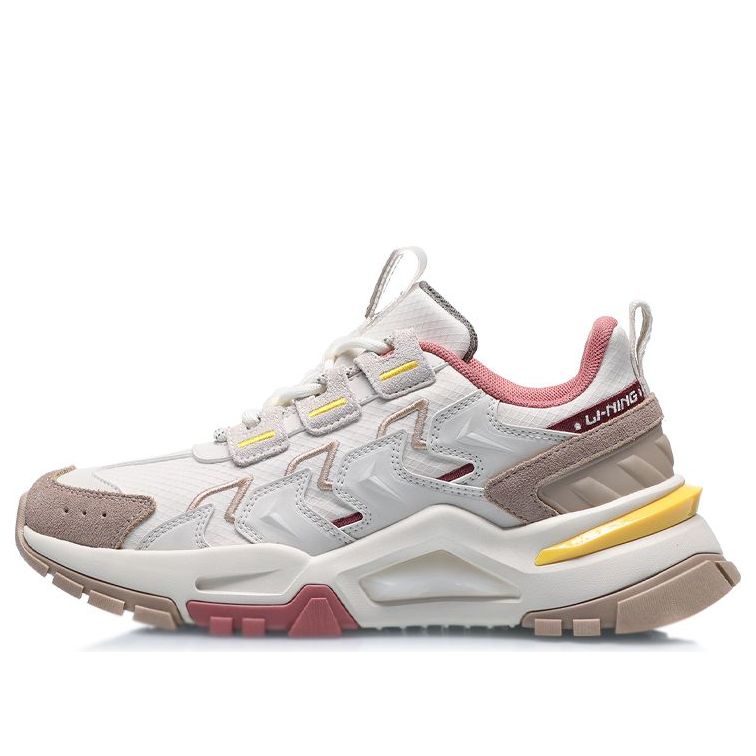 (WMNS) Li-Ning Sport Leisure 'White Khaki Yellow' AGCQ384-3