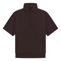 Fear of God Essentials Seal 3/4 Half Zip Sweatshirt 'Dark Brown' 125BT224095F