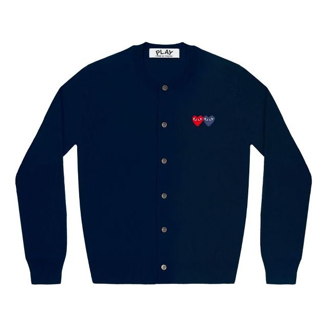 (WMNS) COMME des GARCONS PLAY Cardigan Double Emblem 'Navy' AZ-N057-051-2