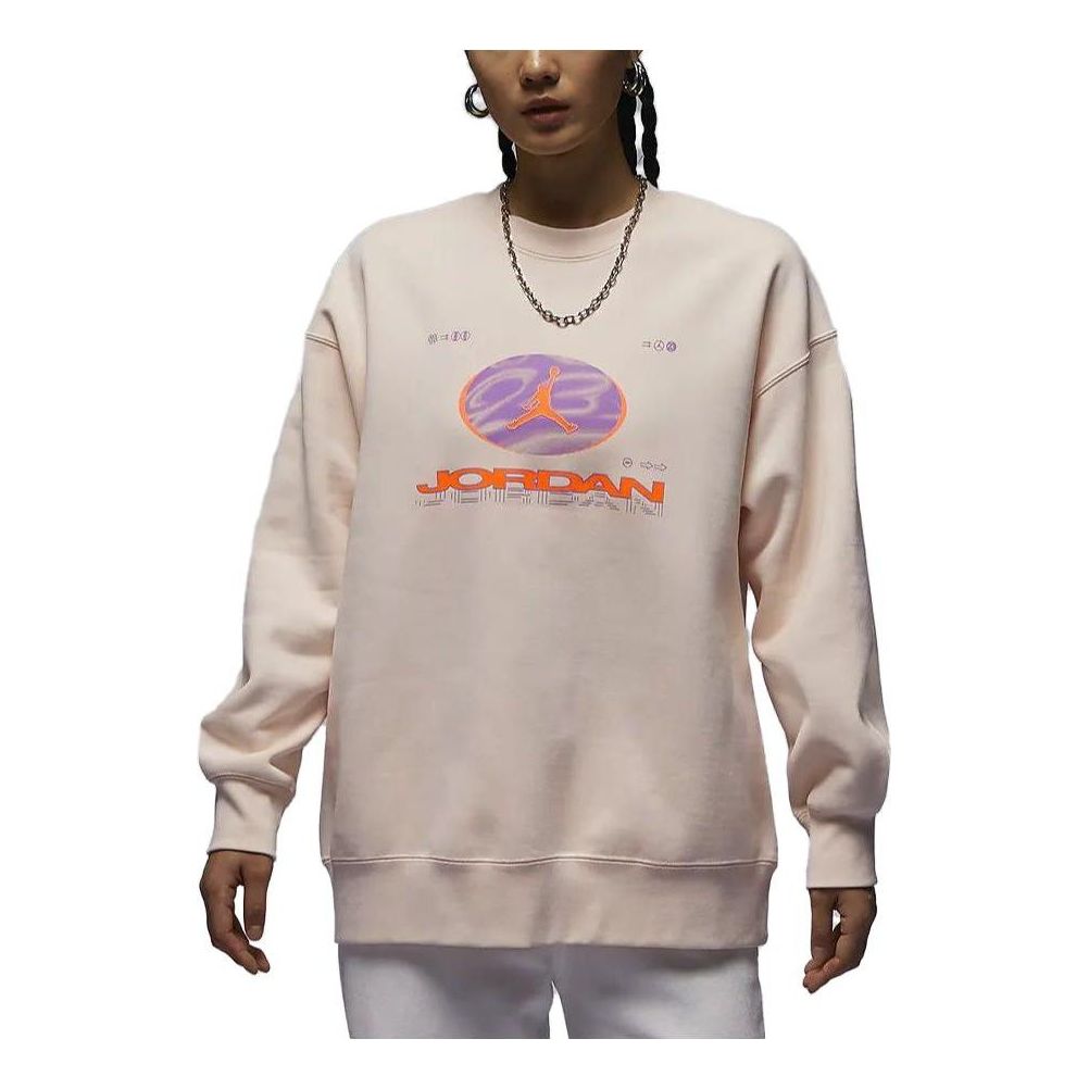 (WMNS) Air Jordan Fearless Fleece Sweatshirt Asia Sizing 'Orange Pink' FV4021-823