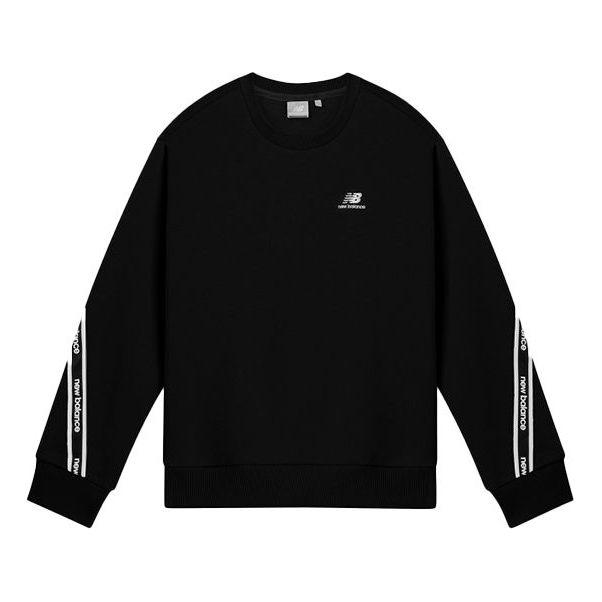 (WMNS) New Balance Crew Neck Pullover 'Black White' NCA3N512-BK