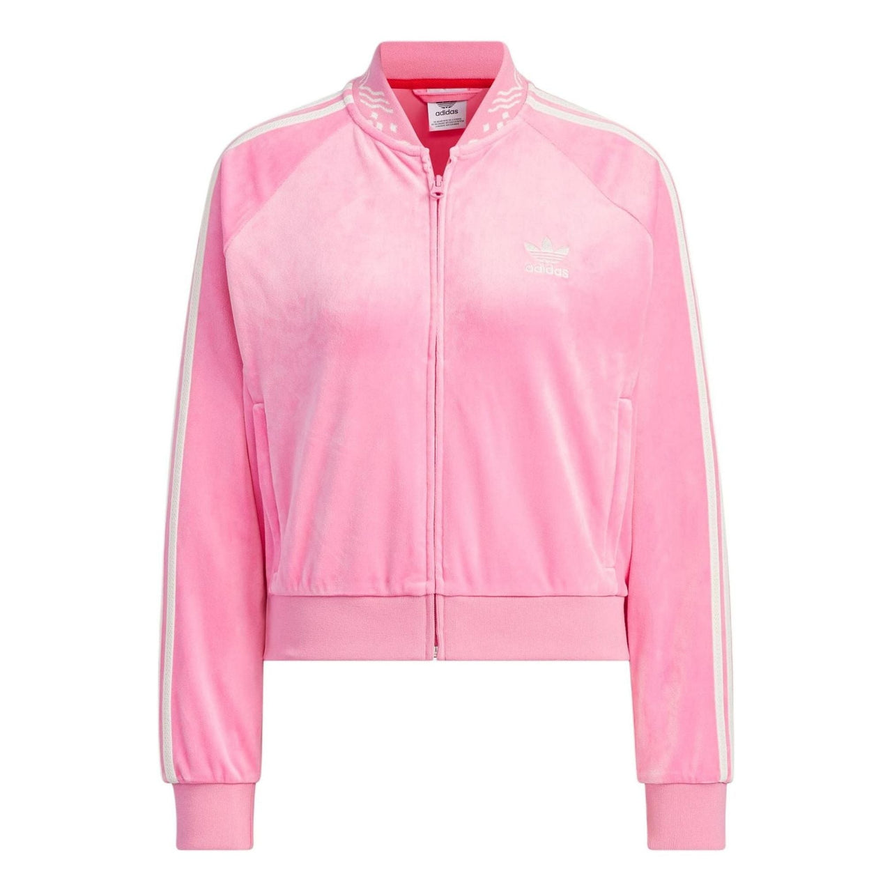 (WMNS) adidas Originals Velour SST Track Suit Track Top Asia Sizing 'Pink' IX4223