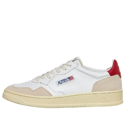 Autry Medalist Low 'White Suede Red' AULM-LS43