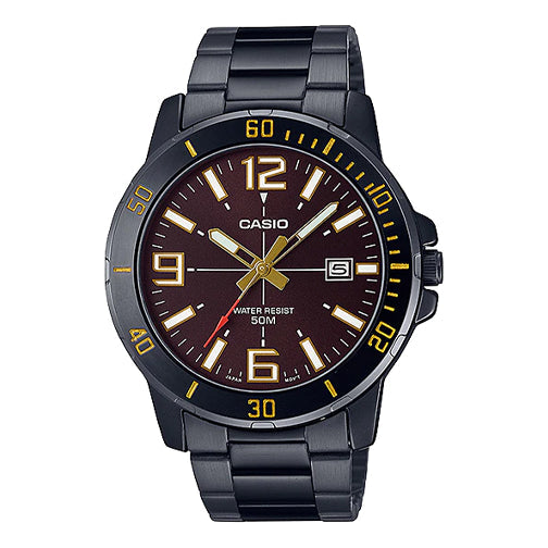 Casio Dress Classic Analog Watch 'Metallic Black Gold' MTP-VD01B-5BV