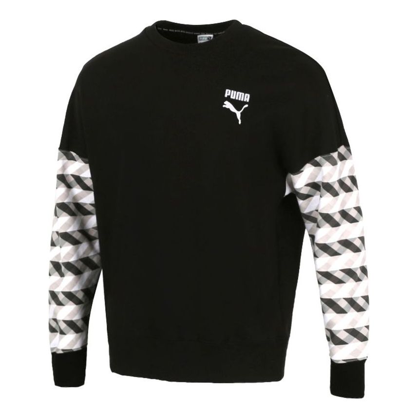 PUMA Kontrast Crew Neck Sweater 'Black White' 531488-51