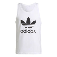 Men's adidas originals Trefoil Tank Contrasting Colors Large Logo Sports Training Vest White H06636