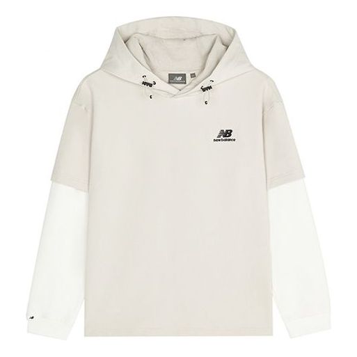 New Balance Logo Hoodie Asia Sizing 'Beige White' 5CC39543-LBE