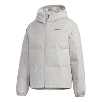 adidas neo M Down Jacket Sports hooded down Jacket Metallic Gray GP5918
