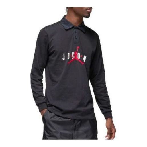 Air Jordan Essentials Logo Polo Shirt 'Black Red' DV7654-010