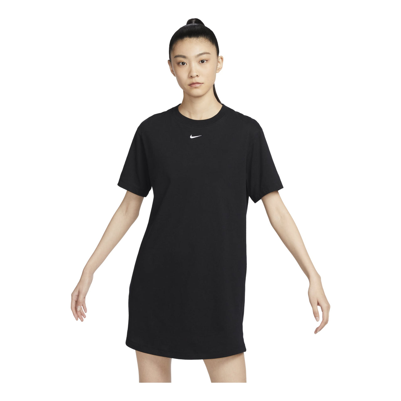 (WMNS) Nike Sportswear Essential Short-sleeve T-Shirt Dress 'Black' DV7883-010