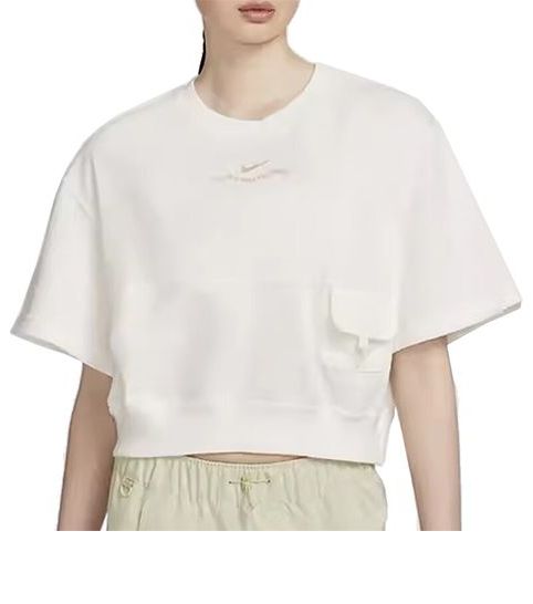 (WMNS) Nike Sportswear French Terry Fleece T-shirt (Asia Sizing) 'Sail' HF6176-133