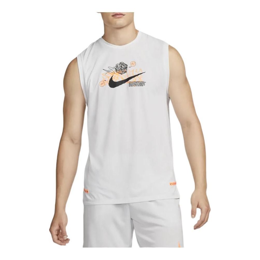 Nike Logo Printing Round Neck Pullover Sleeveless Vest White DQ4815-121