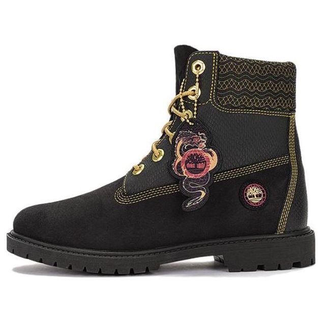 (WMNS) Timberland Lunar New Year 6 Inch Lace Up Boots 'Black Nubuck' A62TM