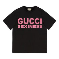 Gucci Pink Alphabet Printing Short Sleeve Black 616036-XJCK1-1024