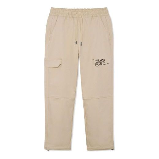 Li-Ning Wade x DFT Fleeced Straight Pants 'Khaki' AKXR589-2