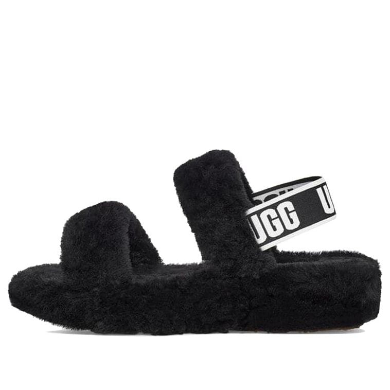 (WMNS) UGG Oh Yeah Thick Sole Sandals Black 1107953-BLK