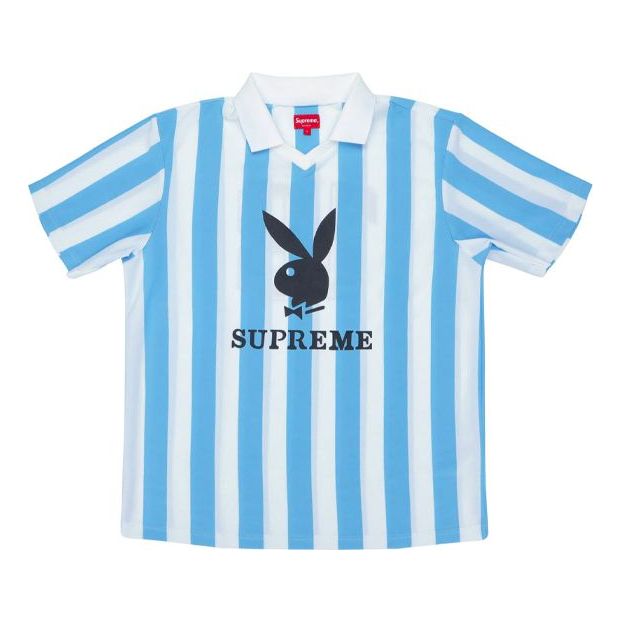Supreme SS18 x Playboy Soccer Jersey Light Blue SUP-SS18-780