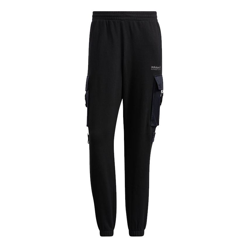 Men's adidas originals Adv Sweatpant 1 Large Cargo Pocket Bundle Feet Sports Pants/Trousers/Joggers Black HC0370
